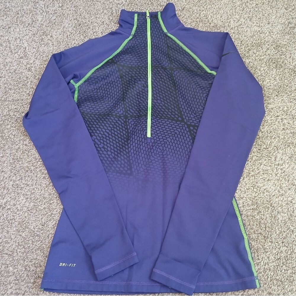Nike Pro Dri Fit 1/2 Zip Athletic Long Sleeve Pullover Women's Small
